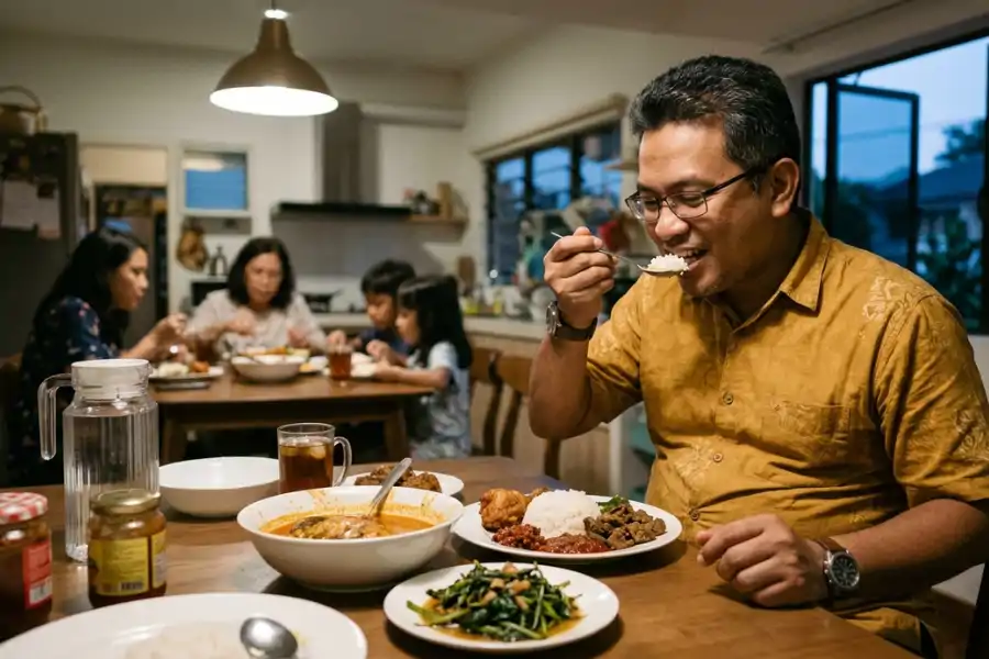 Elakkan makan dalam kuantiti terlalu banyak sekurang-kurangnya dua jam sebelum tidur.