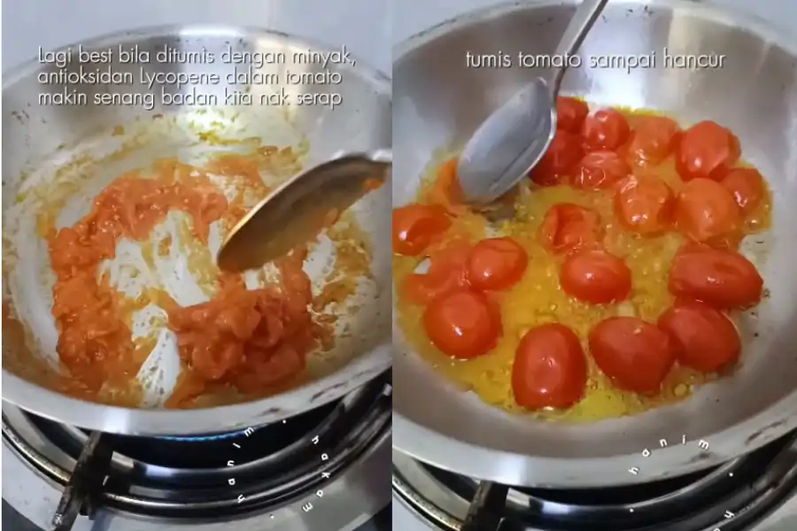 Tomato mengandungi glutamat secara semula jadi yang boleh menyumbang kepada rasa umami.