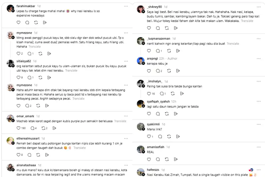 Komen netizen di laman Threads.