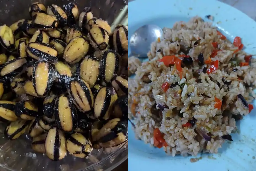 Selain dimakan bersama kicap dan gula, dabai juga enak dimasak bersama nasi goreng. Foto Shida/Threads