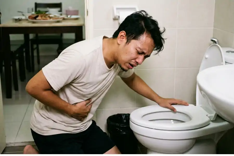 Individu yang mengalami keracunan toksin ciguatoxin akan muntah-muntah, cirit-birit serta keba.