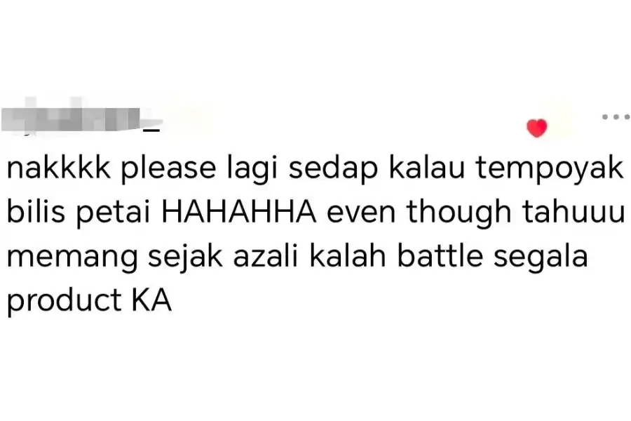 Salah satu komen menyokong idea KA untuk mengeluarkan Sambal Nyet Bilis versi petai.