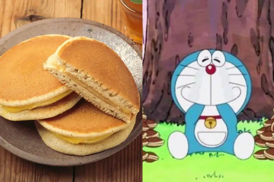 Dorayaki cukup sinonim dengan Doraemon dan inti kacang merahnya.