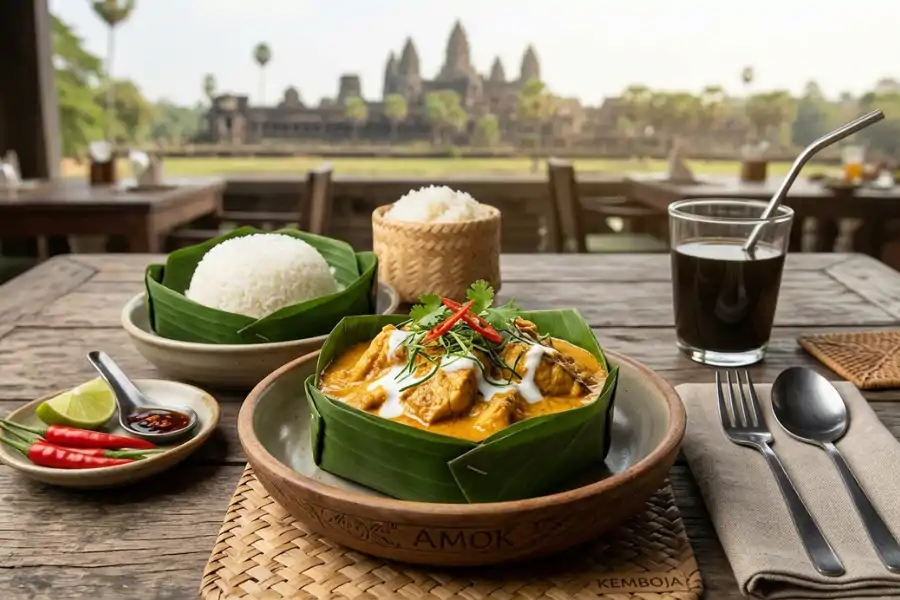 Amuk merupakan hidangan sama ada ayam atau ikan yang dimasak kari berkrim dan dikukus dalam daun pisang.