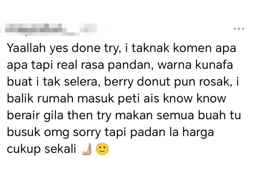Seorang netizen meninggalkan komen berkongsi pengalam serupa.