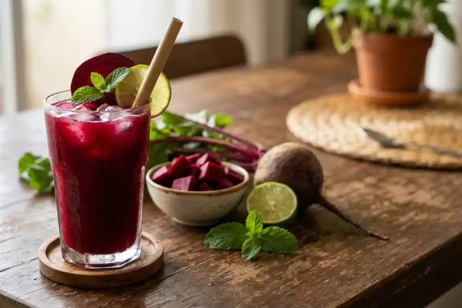 Selain dimasak dan dijadikan sayuran, ubi bit merah juga boleh dijadikan jus.