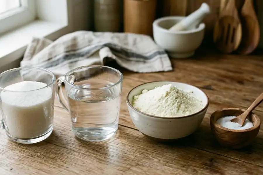 Cuma empat bahan sahaja diperlukan untuk menghasilkan susu pekat manis sendiri di rumah.