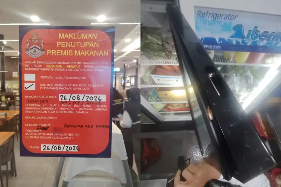 Notis arahan penutupan premis telah pun dikeluarkan oleh Dewan Bandaraya Kuala Lumpur selepas mendapat premis tersebut kotor.