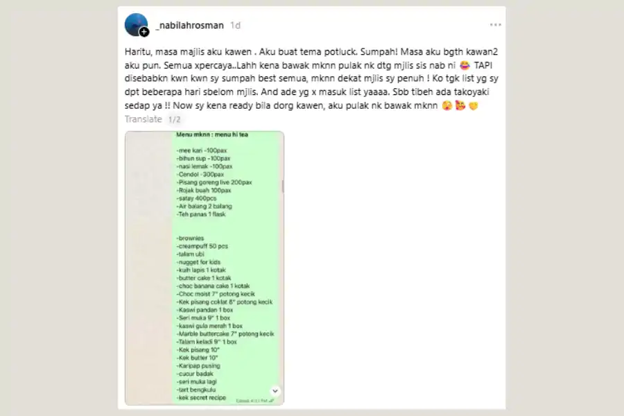 Perkongsian itu mencuri perhatian netizen.