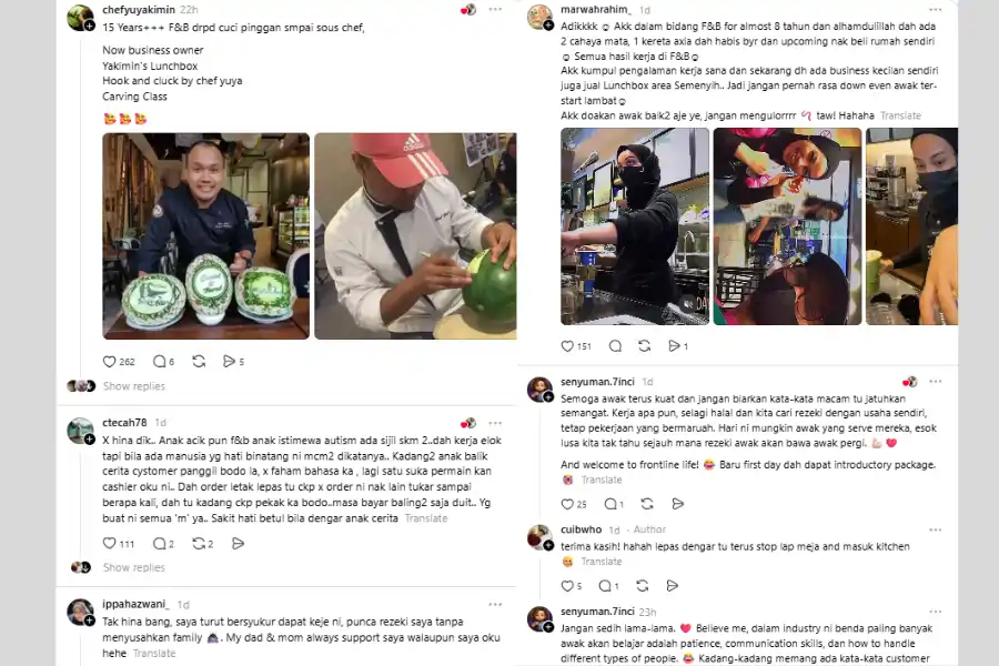 Rata-rata netizen tampil memberikan sokongan kepada individu berkenaan.