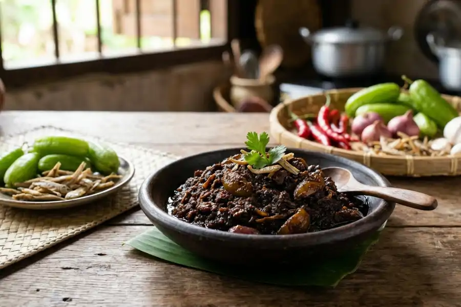 Sambal ini terkenal dengan penggunaan belimbing buluh sebagai antara bahan utama.