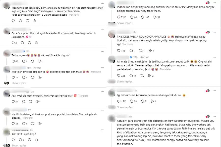Komen netizen di laman Threads.