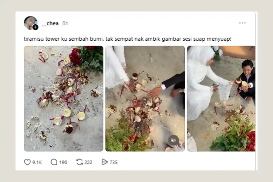 Perkongsian pengantin perempuan menerusi laman Threads.