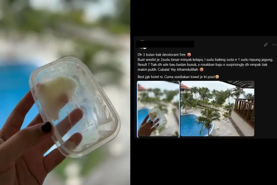 Wanita ini berkongsi cara menghasilkan deodoran sendiri.
