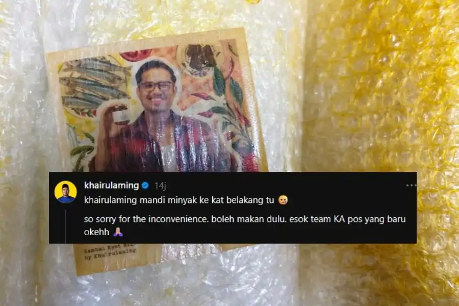 Keterujaan bertukar kecewa apabila botol sambal pecah ketika penghantaran.