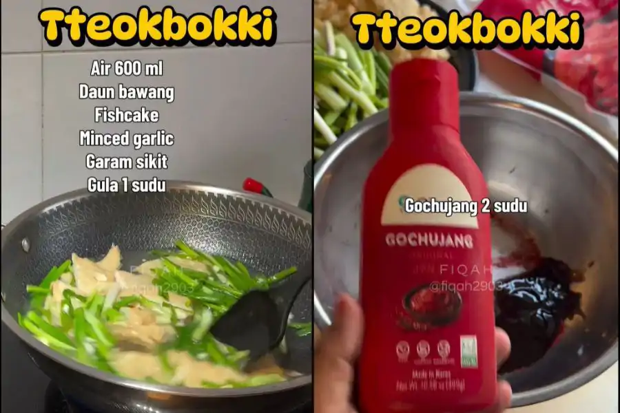 Seorang wanita berkongsi cara memasak tteokbokki pedas ala Korea.