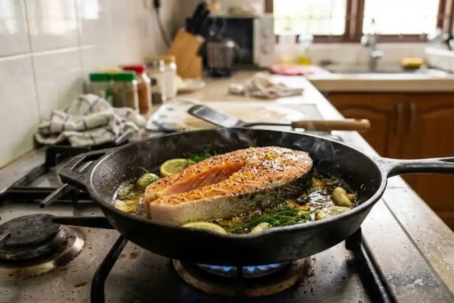 Salmon mempunyai kandungan DHA tinggi.