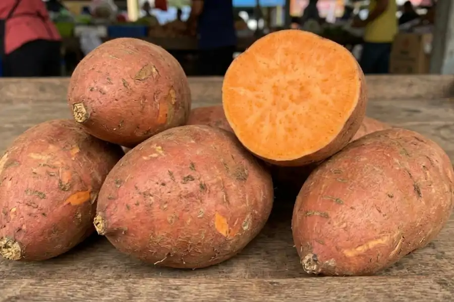 Ubi keledek oren mengandungi vitamin A untuk penglihatan, sistem imun dan kesihatan kulit.