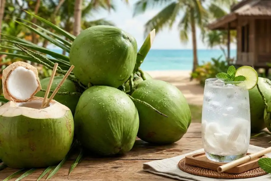 Air kelapa muda diketahui mampu menjadi penyegar badan semula jadi.
