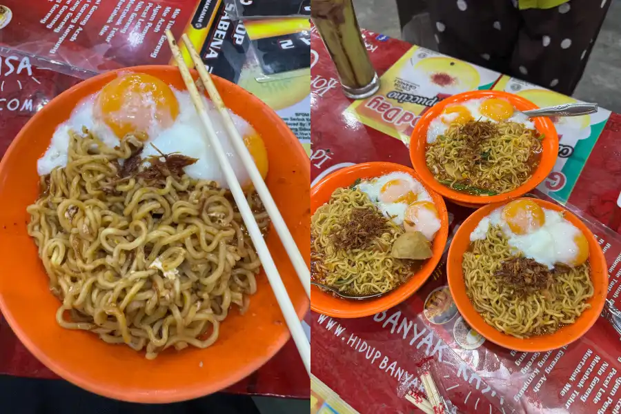 Mie Bangladesh merupakan mi segera yang dimasak dengan rempah dan dihidangkan bersama telur 'goyang'.
