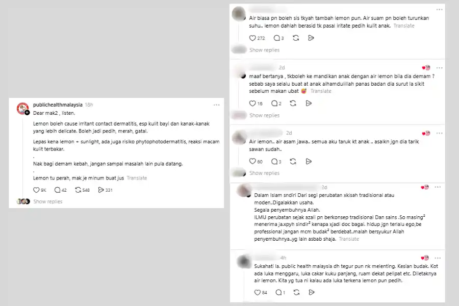 Komen Public Health Malaysia mencuri perhatian.