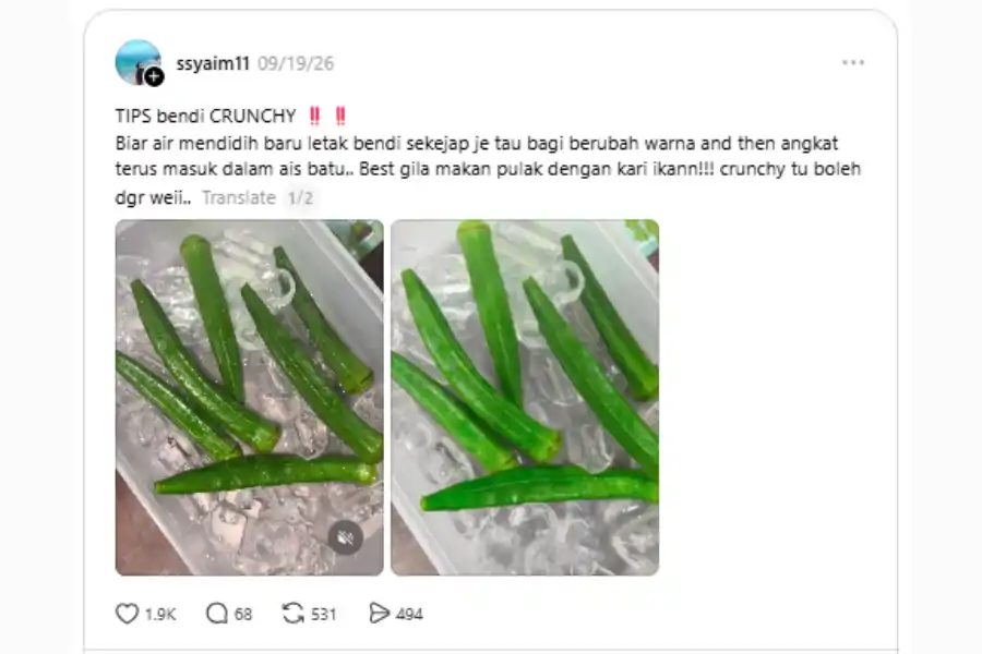 Perkongsian petua menerusi hantaran di laman Threads.