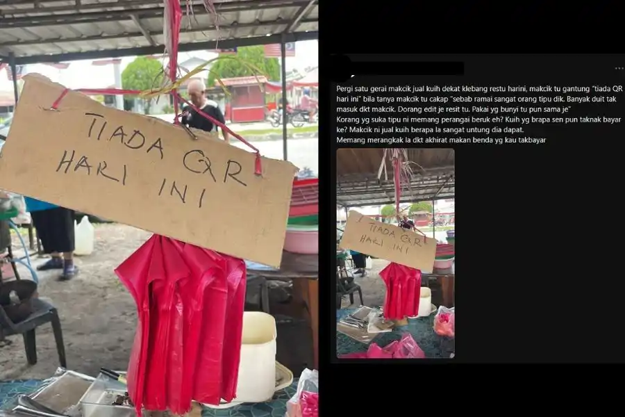 Pengalaman peniaga kuih ini ditipu bayaran QR mendapat perhatian.