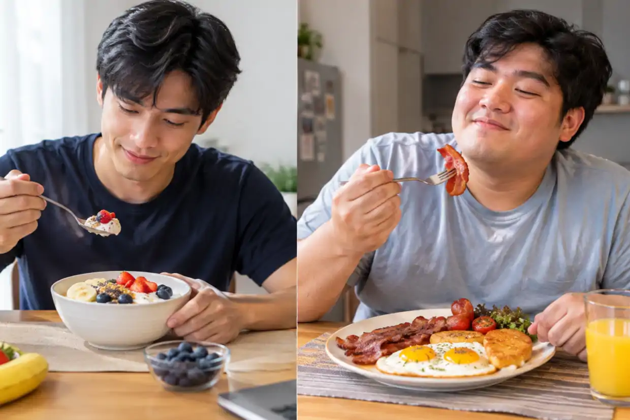 Makan sarapan berbeza bagi mendapatkan nutrisi yang diperlukan badan. 