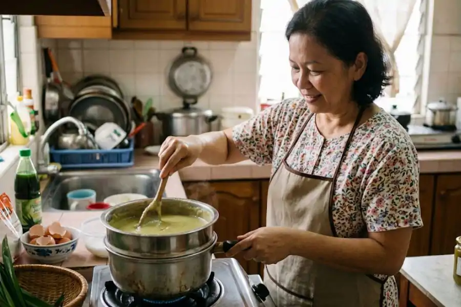 Kaya hijau atau kaya Nyonya biasanya mempunyai aroma pandan harum dan rasa manis.