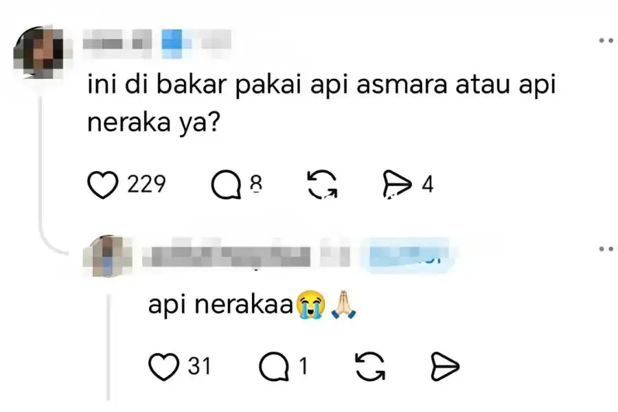 Antara komen berbaur sindiran oleh netizen.
