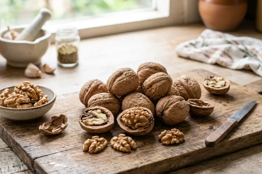 Kacang walnut kaya dengan lemak tidak tepu, termasuk omega-3, protein, vitamin dan antioksidan untuk kesihatan sperma.
