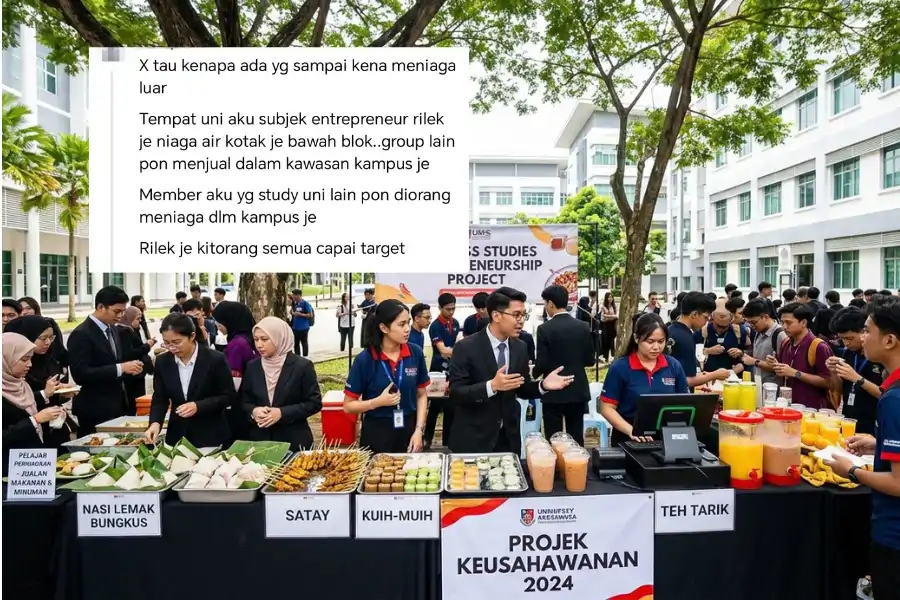 Ada komen mempersoalkan kewajaran pelajar untuk menjual sehingga ke luar kawasan kampus.