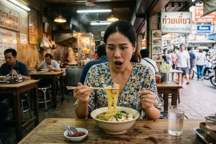 Pelanggan terkejut apabila hidangan mi dipesan mengandungi telur dan tidak dinyatakan dalam menu.