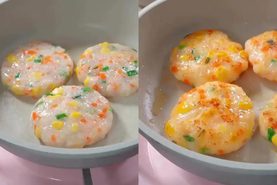 Hidangan pancake udang sayur mampu memikat selera anak-anak.
