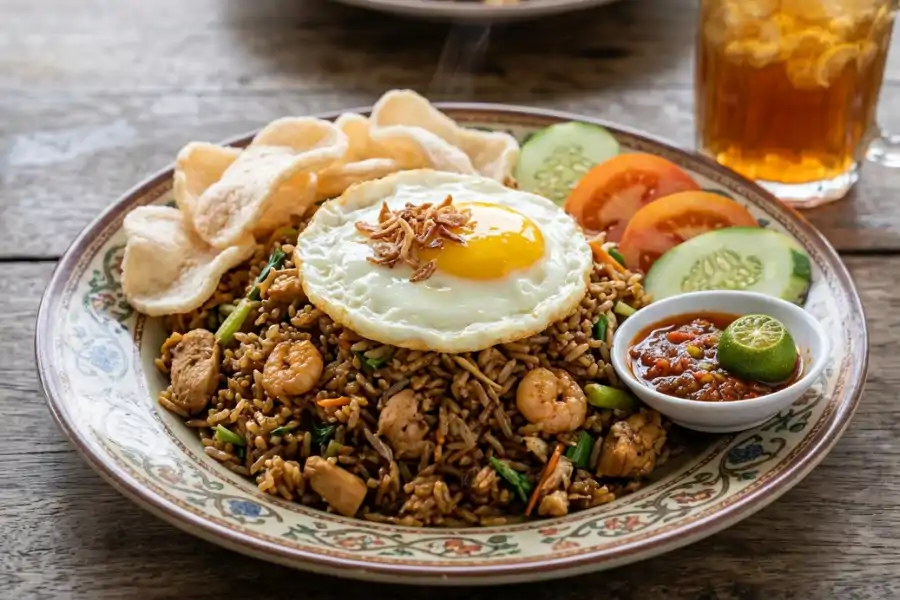 Terdapat perbezaan rasa nasi goreng yang dihasilkan dengan bahan ditumbuk berbanding dikisar.