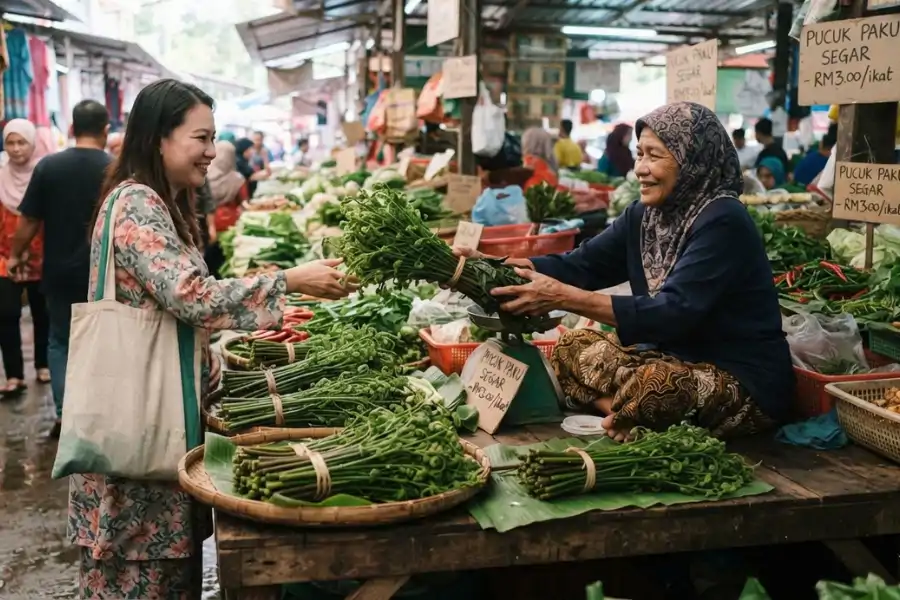 Pucuk paku selalunya dibeli di pasar atau dipetik di kawasan-kawasan kampung.