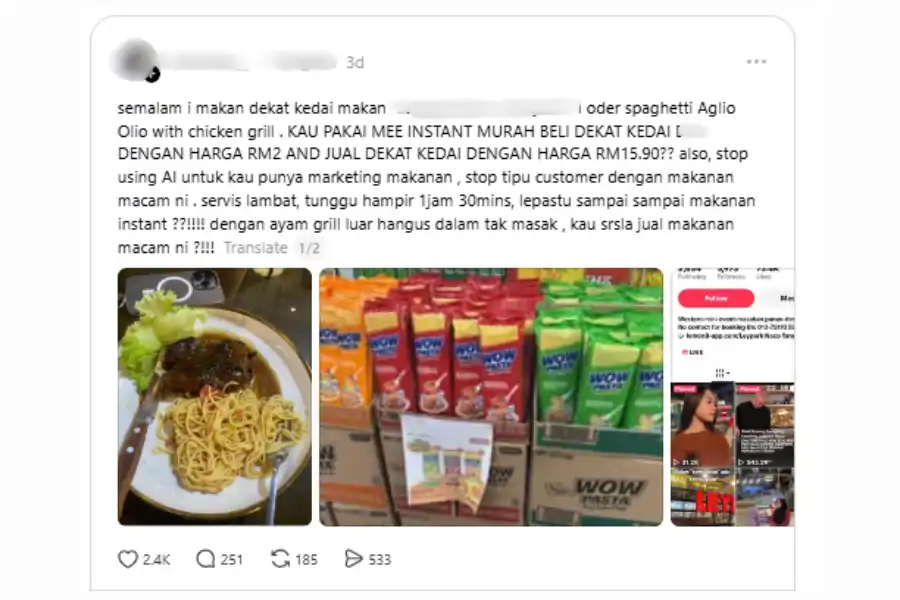Perkongsian di laman Threads.