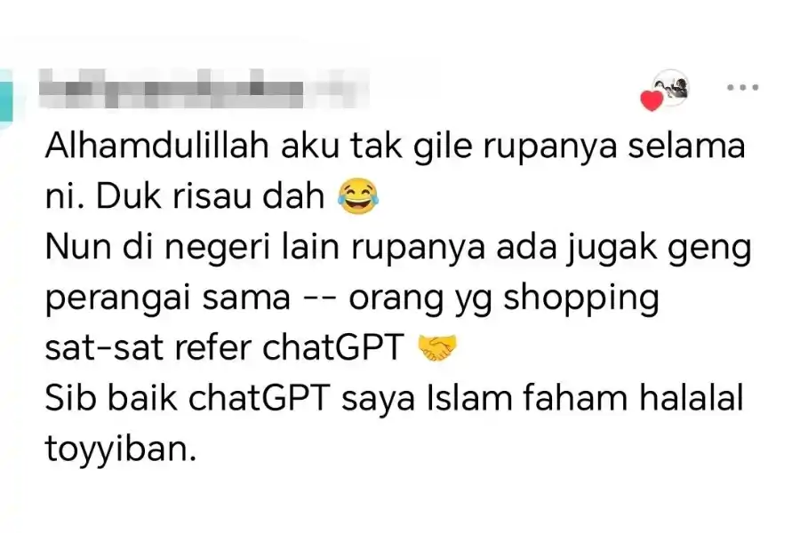 Antara komen netizen yang juga sering ditemani ChatGPT ketika berbelanja.