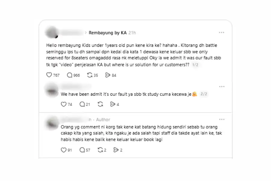 Perkongsian di laman Threads.