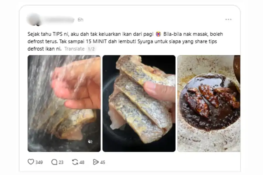 Perkongsian di laman Threads.