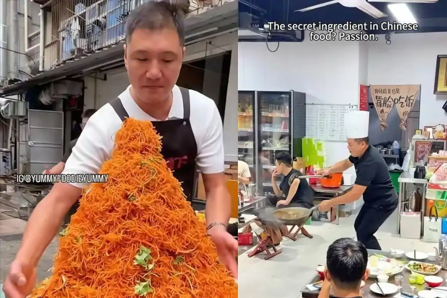 Zhang menjadi tular seleps aksinya menari ketika menghidangkan makanan tular di media sosial.