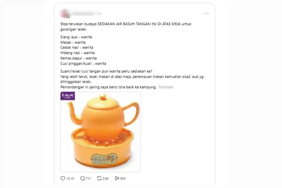 Perkongsian di laman Threads.