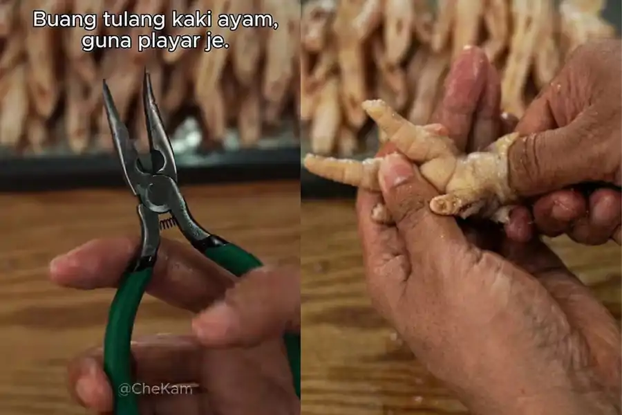 Ada cara mudah untuk membuang tulang kaki ayam tanpa merosakkan bentuk.