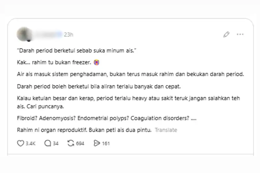 Perkongsian di laman Threads.