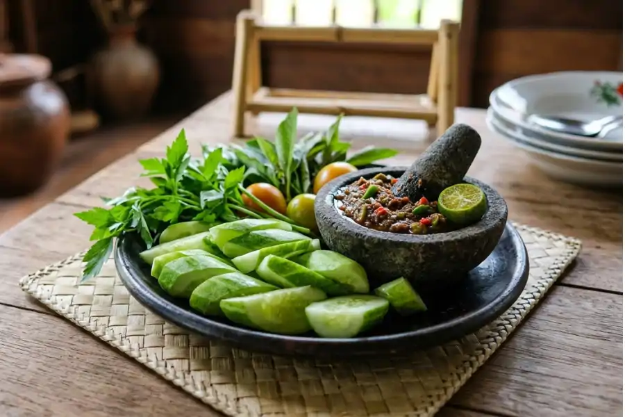 Timun sering dijadikan ulam dan dimakan bersama sambal belacan.