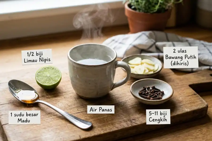 Bahan digunakan mudah dan tersedia di dapur rumah.