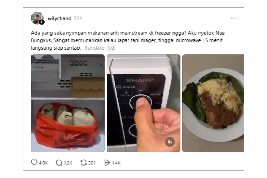 Perkongsian di laman Threads.