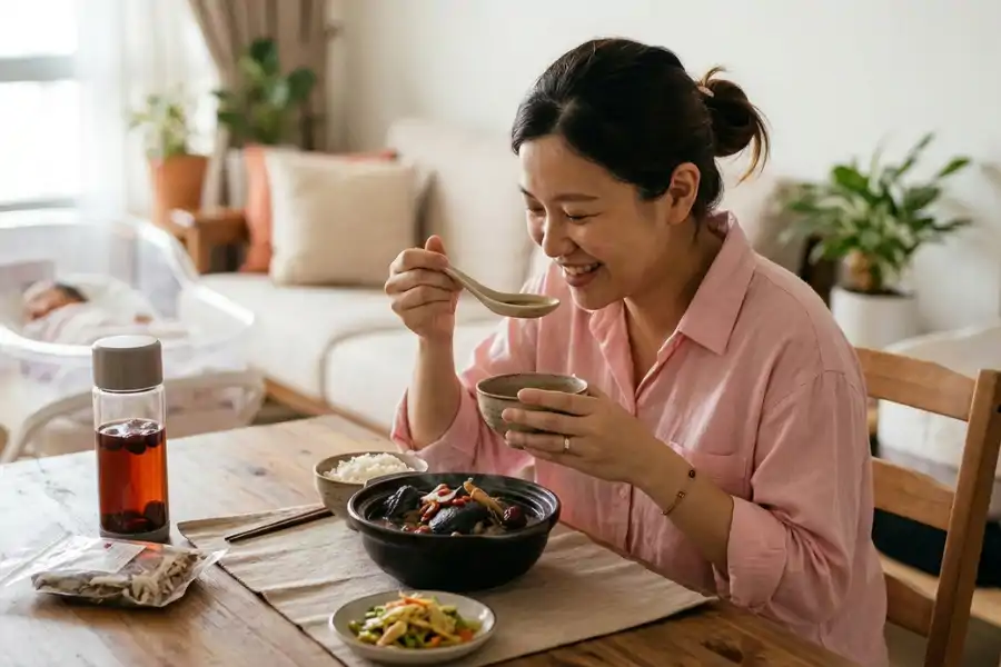 Sup ayam hitam dikatakan baik untuk wanita selepas bersalin.