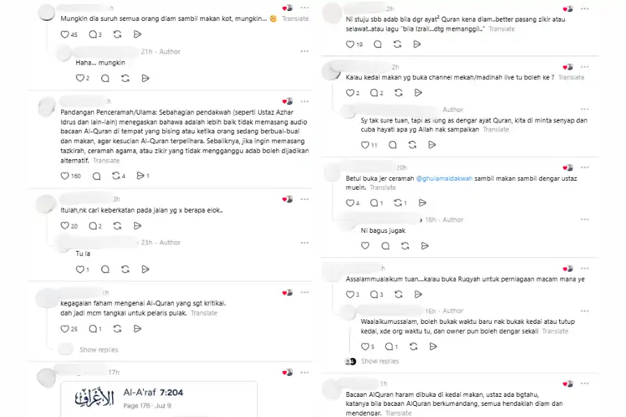 Komen netizen di laman Threads